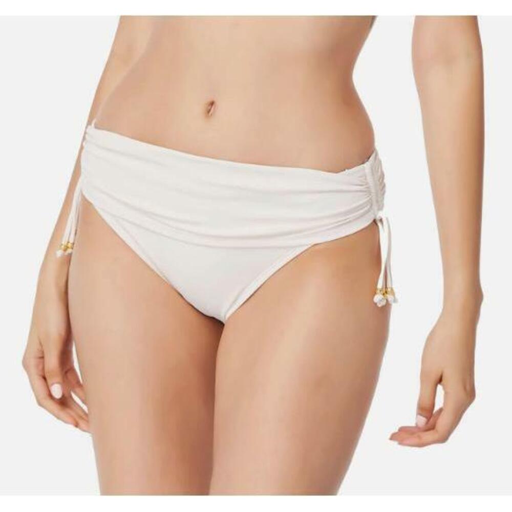 Bleu Rod Beattie Women's Ivory Shirred Hipster Bottoms Swimwear 12 NWT